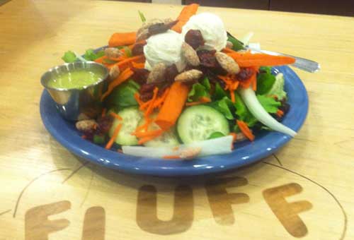 Salad at Fluff with Cloverton cheese